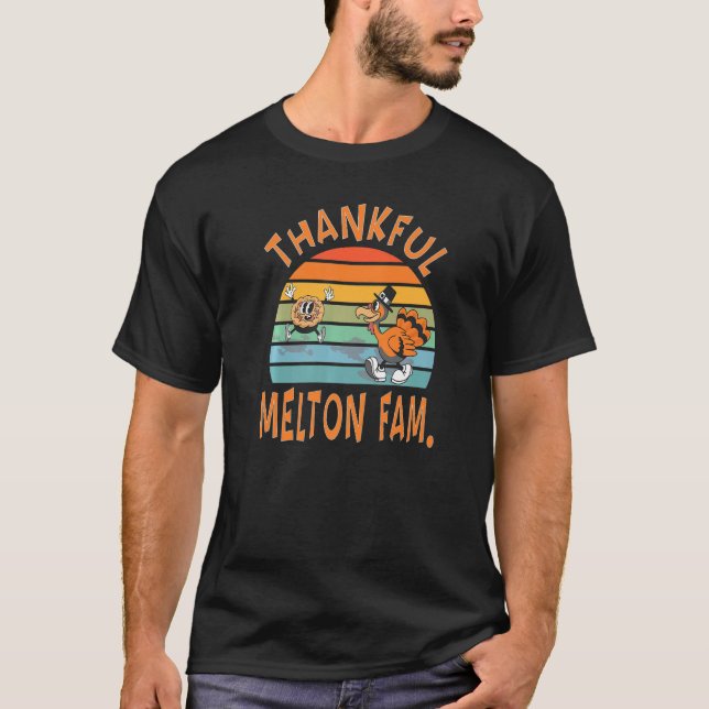 Camiseta Melton Family  Thanksgiving Reunion Party (Frente)