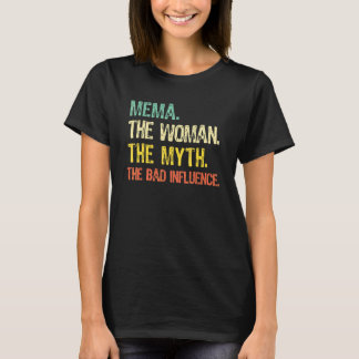 Camiseta Mema A Mulher O Mito A Má Influência Retro