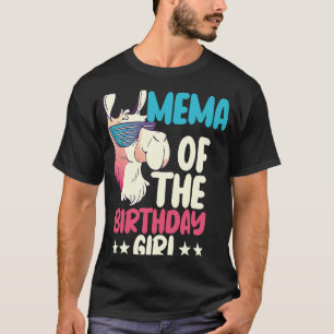Camiseta Mema da garota de aniversário Llama Bday Partido A