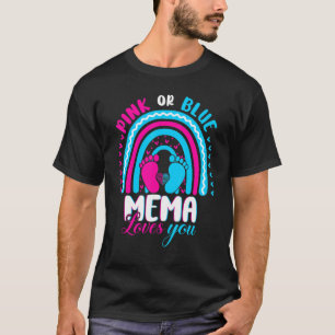 Camiseta Mema Rosa ou Azul Te Ama Fa De Festa De Revelação
