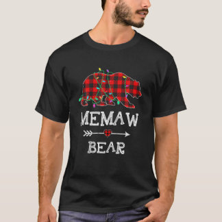 Camiseta Memaw Bear Buffalo Family Memaw Xadrez Memaw Pajam