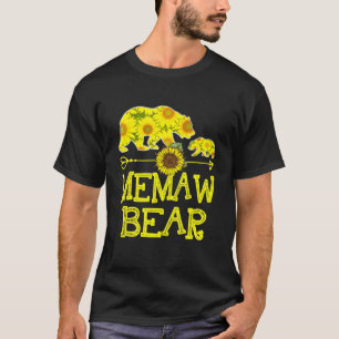 Camiseta Memaw Bear Sunflower Mãe Pai