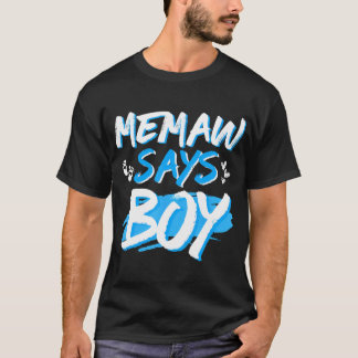 Camiseta Memaw Diz Menino Gênero Revele Parte Chá de fralda
