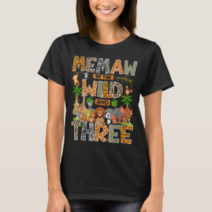 Camiseta Memaw do Selvagem & Três Menino de 3º Aniversário 