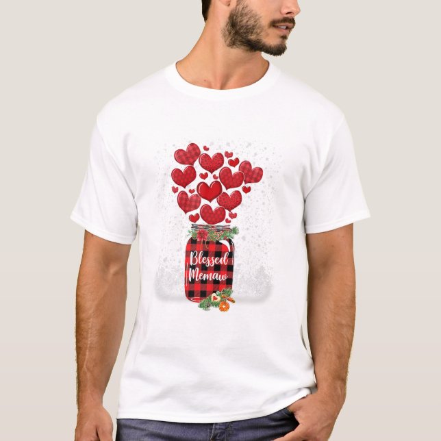 Camiseta Memaw Heart xadrez Happy (Frente)