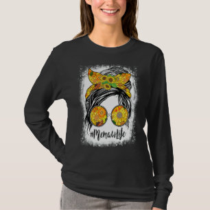 Camiseta Memaw Life Bleached Memaw Life Sunflower Mensagem 