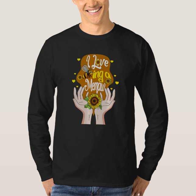 Camiseta Memaw Simple I Love Being A Memaw Bee Sunflower Sp (Frente)