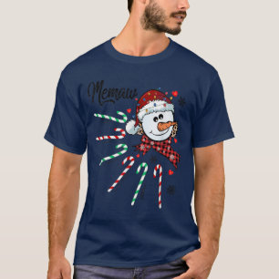 Camiseta Memaw Snowman Candy Cane Natal Xmas Engraçado 713