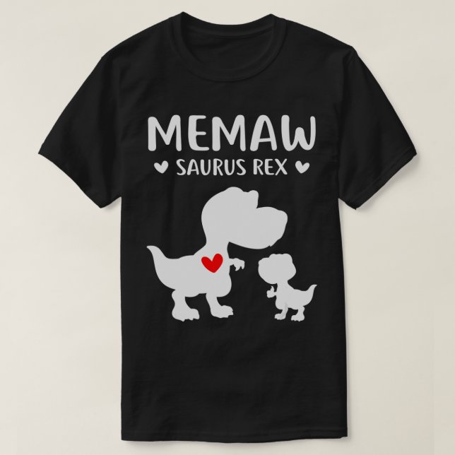Camiseta Memawsaurus são mães bonitas e bebês dinossauros m (Frente do Design)