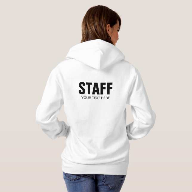 Camiseta Membro da Equipe de Funcionários Branco Adicionar  (Parte Traseira Completa)