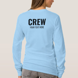 Camiseta Membro da Equipe de Tripulação Mulher de Longa Fol