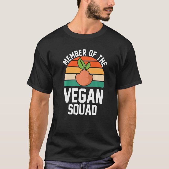 Camiseta Membro Da Esquadra De Vegan Comeu Plantas (Frente)