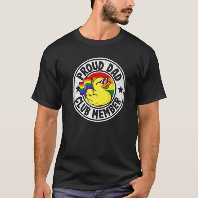 Camiseta Membro da Rubber Duck Rainbow Gay Lesb do Clube de (Frente)
