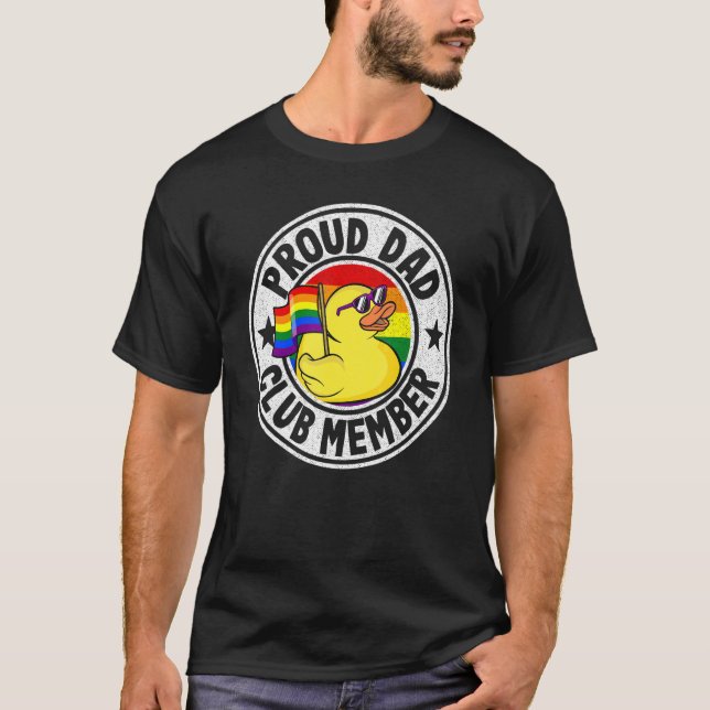 Camiseta Membro da Rubber Duck Rainbow Gay Lesb do Clube de (Frente)