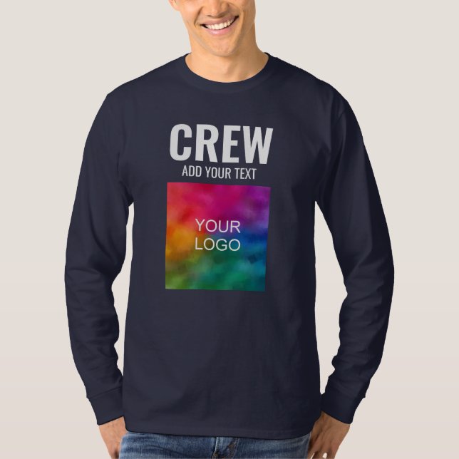 Camiseta Membro Da Tripulação Mens De Longa Distância Dupla (Frente)
