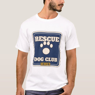 Camiseta Membro do Clube de Cães Resgatados Varsity Paw Pri