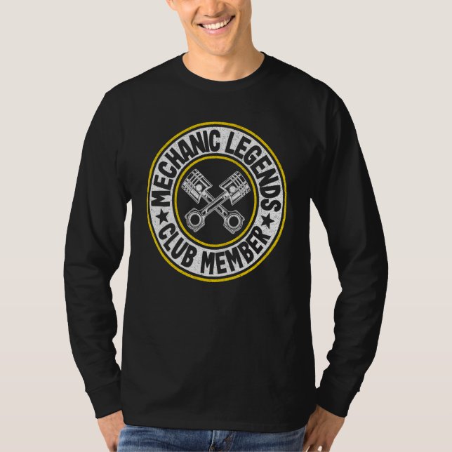 Camiseta Membro do Clube de Lendas Mecânicas Cara do Garage (Frente)