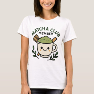 Camiseta Membro do Clube de Matcha - Design Fofo de Chá Ver