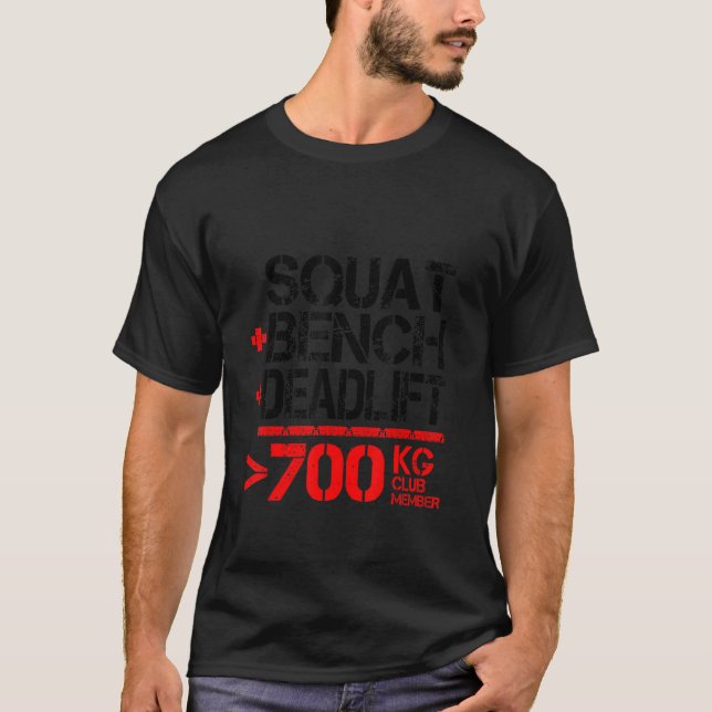 Camiseta Membro do Clube de Powerlifting 700 kg (Frente)