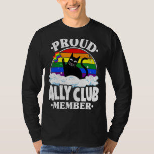 Camiseta Membro do Clube Orud Ally Cat Rainbow Orgulho gay