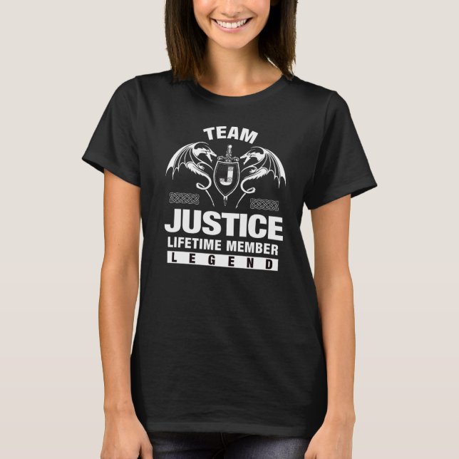 Camiseta Membro do Tempo de Vida do Team Justice (Frente)