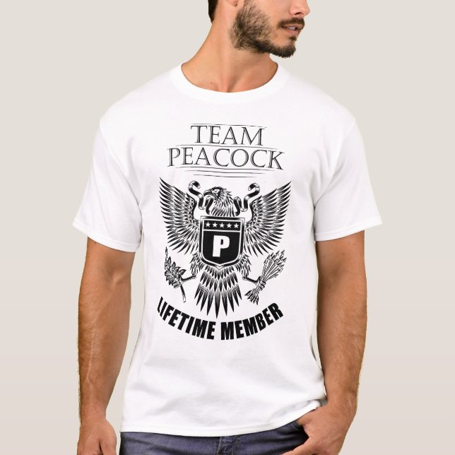 Camiseta Membro do Tempo de Vida do Team Peacock (Frente)