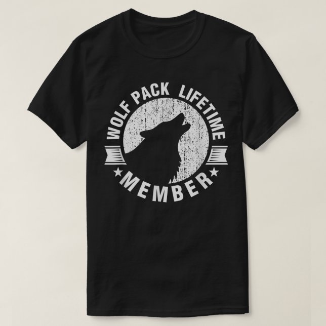 Camiseta Membro do Wolf Pack da Vida - Alavanca em Dificuld (Frente do Design)