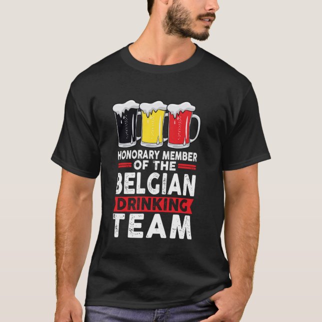 Camiseta membro honorário da equipe bebendo belga Belgi (Frente)