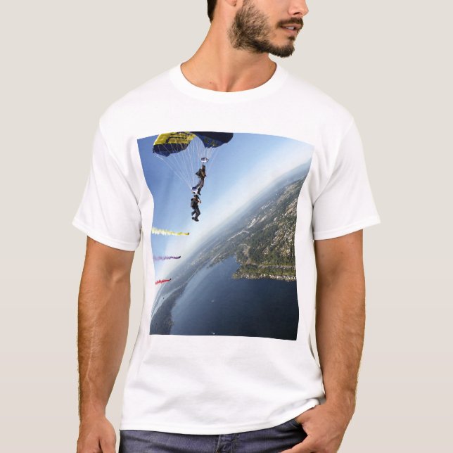 Camiseta Membros da Equipe de Paraquedas do Marinho dos EUA (Frente)