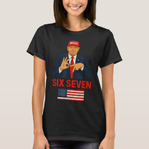 Camiseta Meme 67 Trump Seis Sete Roupa de Eleição Engraçada