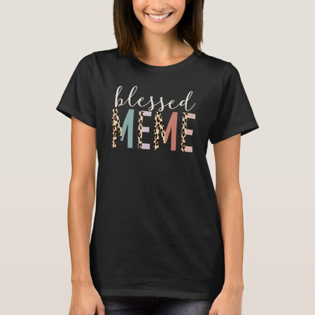 Camiseta Meme Abencoado Impressão de Leopardo Fofa (Frente)