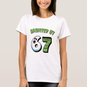 Camiseta Meme Assombrado 67 Seis Sete 6-7 Piada da Internet