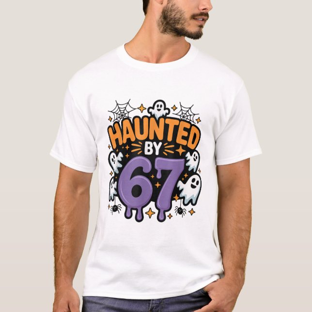Camiseta Meme Assombrado 67 Seis Sete 6-7 Piada da Internet (Frente)