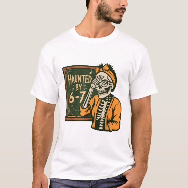 Camiseta Meme Assombrado 67 Seis Sete 6-7 Piada Divertida d (Frente)