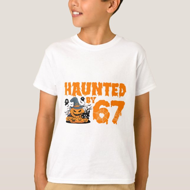Camiseta Meme Assombrado 67 Seis Sete 6-7 Piada Divertida d (Frente)