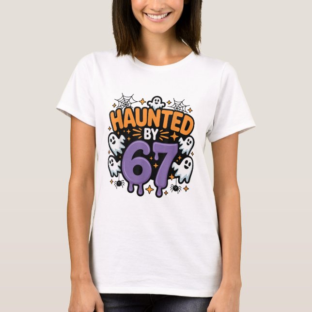 Camiseta Meme Assombrado 67 Seis Sete 6-7 Piada Divertida d (Frente)