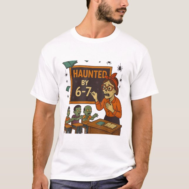 Camiseta Meme Assombrado 67 Seis Sete 6-7 Piada Engraçada d (Frente)