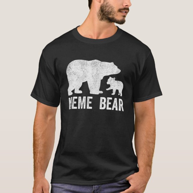 Camiseta Meme Bear Dia de as mães, Cub Kid Francês Gr Canad (Frente)