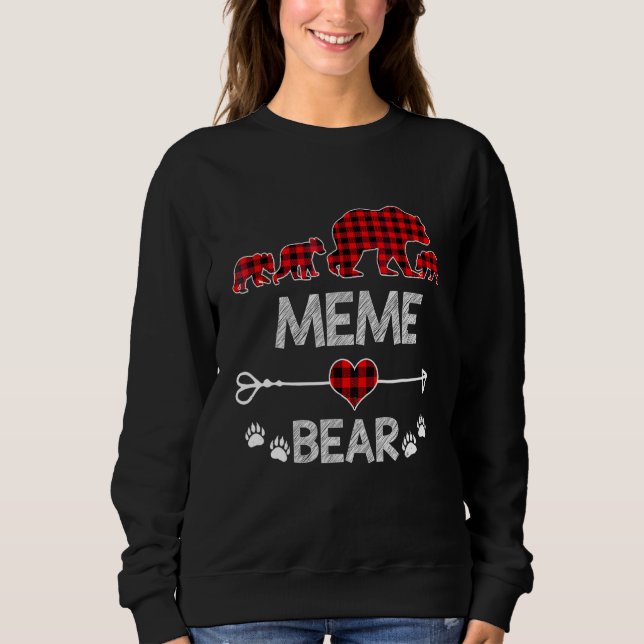 Camiseta Meme Bear Red Buffalo Xadrez Bear Pajama (Frente)