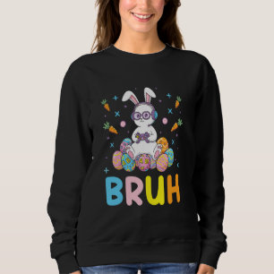 Camiseta Meme Bruh Dia de Páscoa Coelho de Ovos Engraçado d