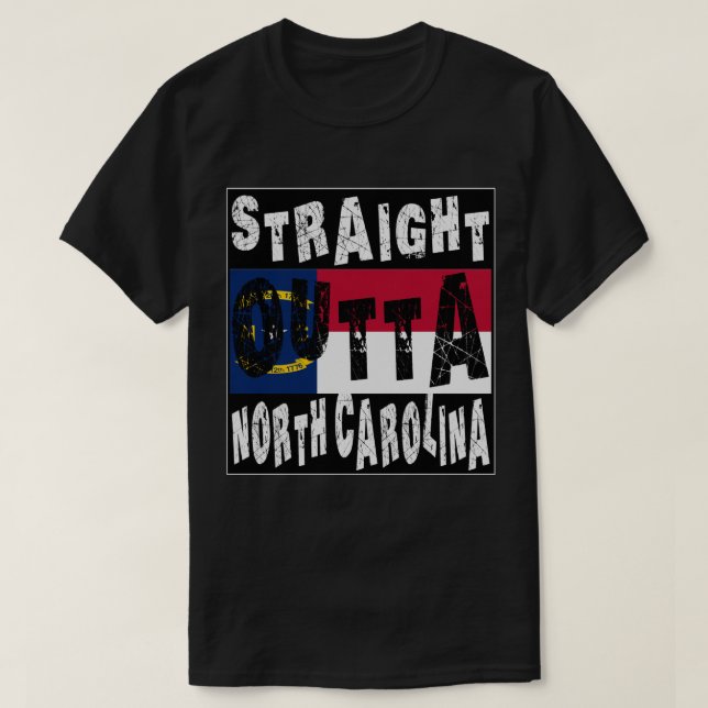 Camiseta Meme CUSTOM Straight Outta North Carolina (Frente do Design)