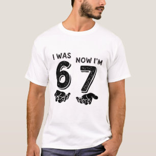 Camiseta Meme de aniversário engraçado seis sete 6 7 anos d