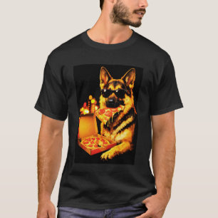 Camiseta Meme de Cachorro Pastor Alemão Meme com Óculos de