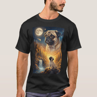 Camiseta Meme de Cachorro Uivando para a Lua Animal