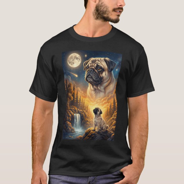 Camiseta Meme de Cachorro Uivando para a Lua Animal (Frente)