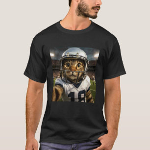 Camiseta Meme de Esportes de Futebol de Gato Engraçado