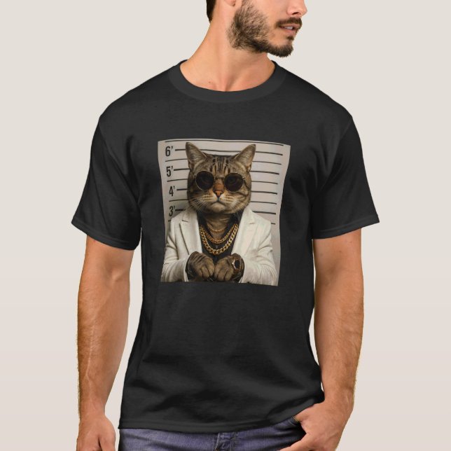 Camiseta Meme de Foto de Gato Engraçado (Frente)