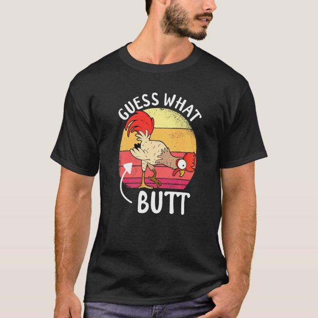 Camiseta Meme de Frango Adivinhe O Que Bunda de Frango (Frente)