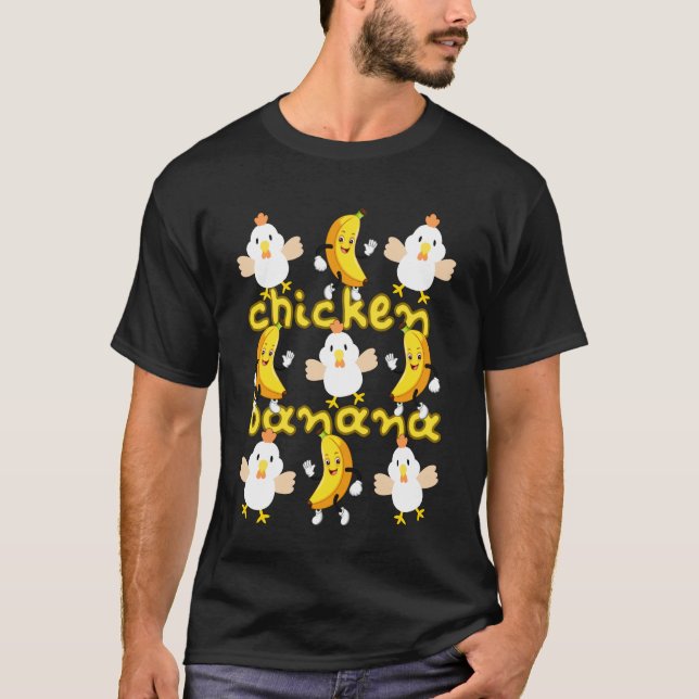 Camiseta Meme de Frango Banana Tendência Engraçado Frango B (Frente)