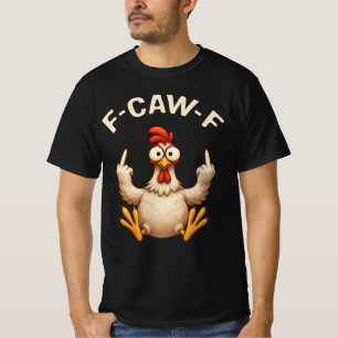Camiseta Meme de Galo F-Caw-F   Piada Engraçada de Frango  